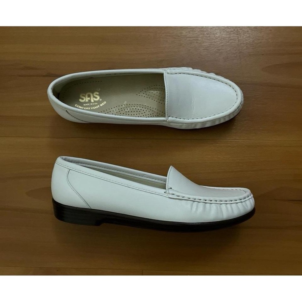 Womens SAS Simplify‎ Everyday White Slip On Casual Loafer Shoes